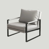 Ergonomic Orange Leather Fixed Back Sled Arm Chair Image - 3