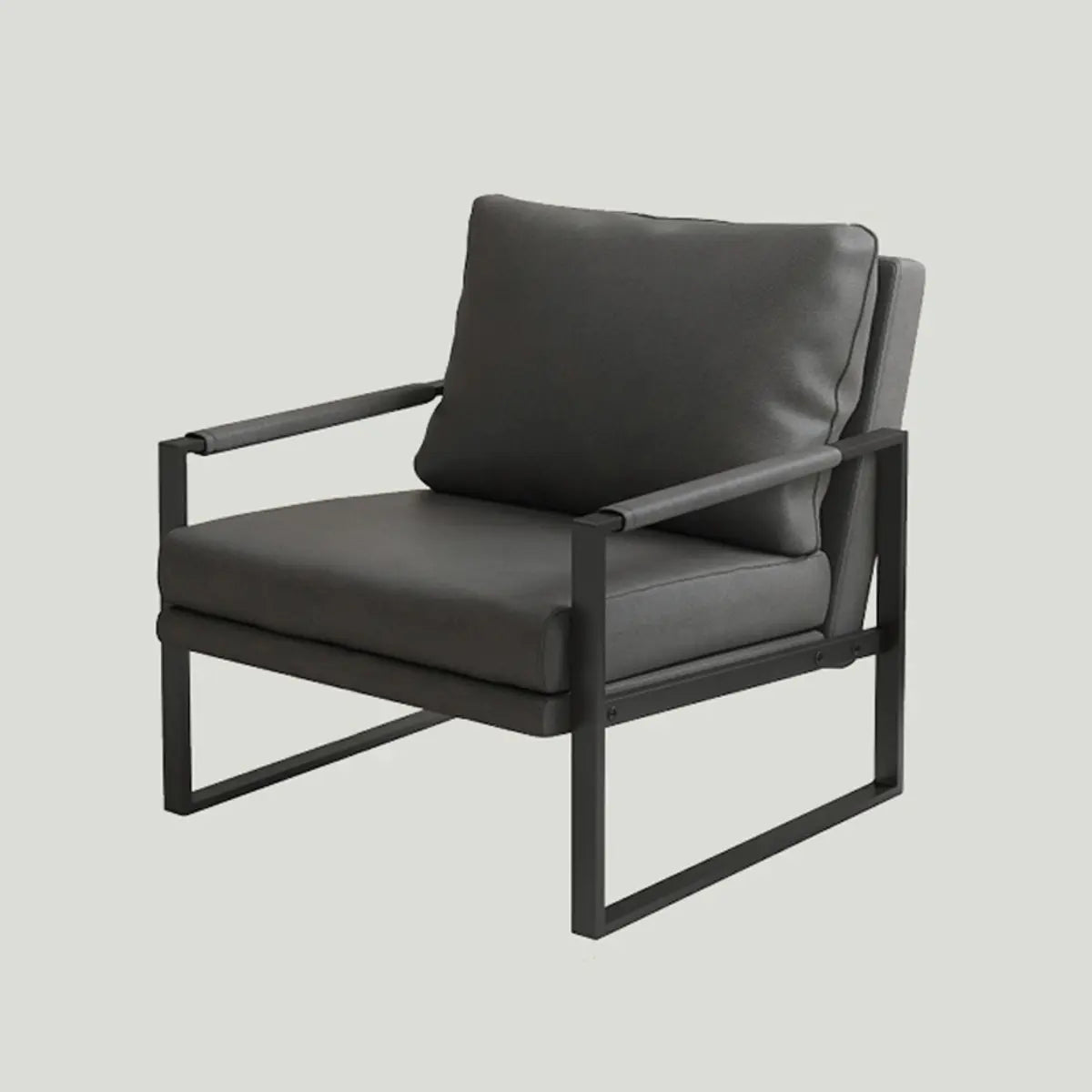 Ergonomic Orange Leather Fixed Back Sled Arm Chair Image - 9