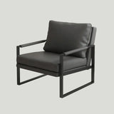 Ergonomic Orange Leather Fixed Back Sled Arm Chair Image - 9