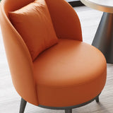 Ergonomic Orange Swivel Four Black Legs Side Chair Image - 10