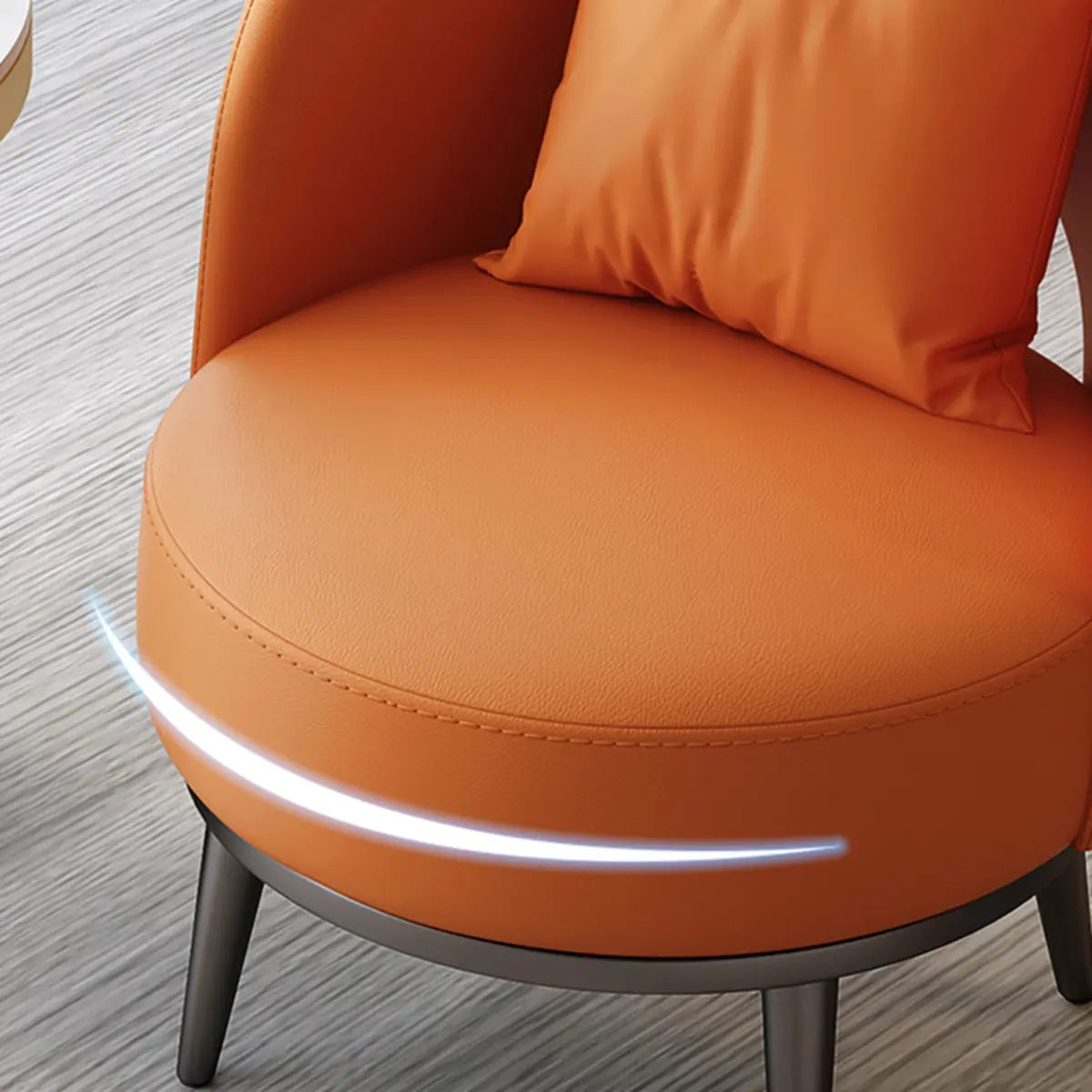 Ergonomic Orange Swivel Four Black Legs Side Chair Image - 11
