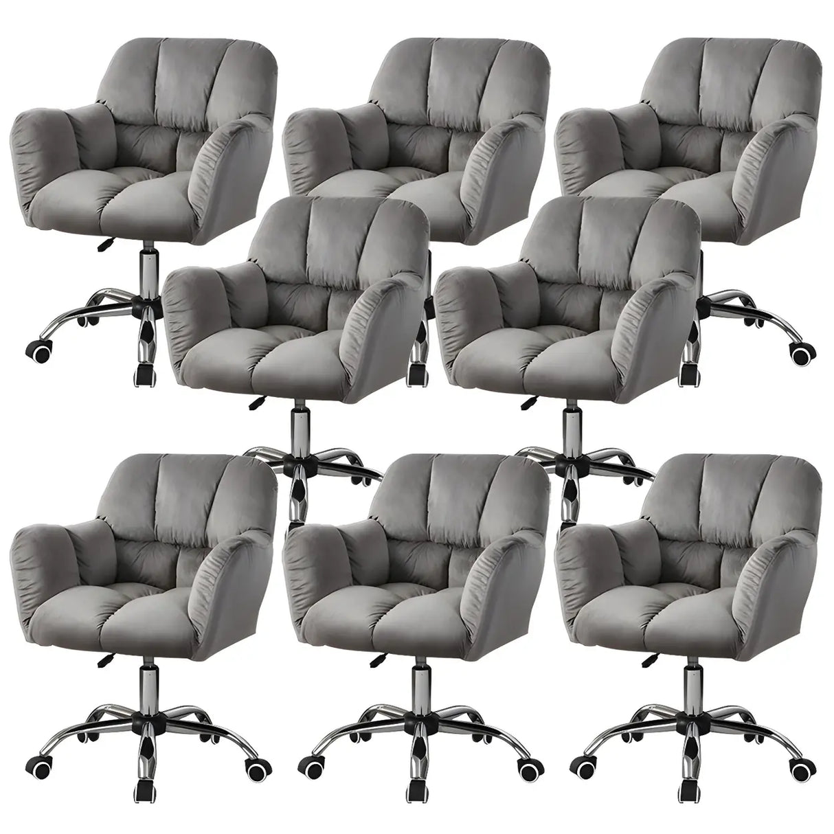 Ergonomic Plush Velvet Swivel Office Green Chairs Image - 10