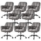 Ergonomic Plush Velvet Swivel Office Green Chairs Image - 10