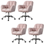 Ergonomic Plush Velvet Swivel Office Green Chairs Image - 15