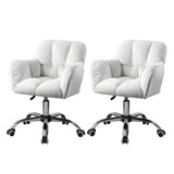 Ergonomic Plush Velvet Swivel Office Green Chairs Image - 20