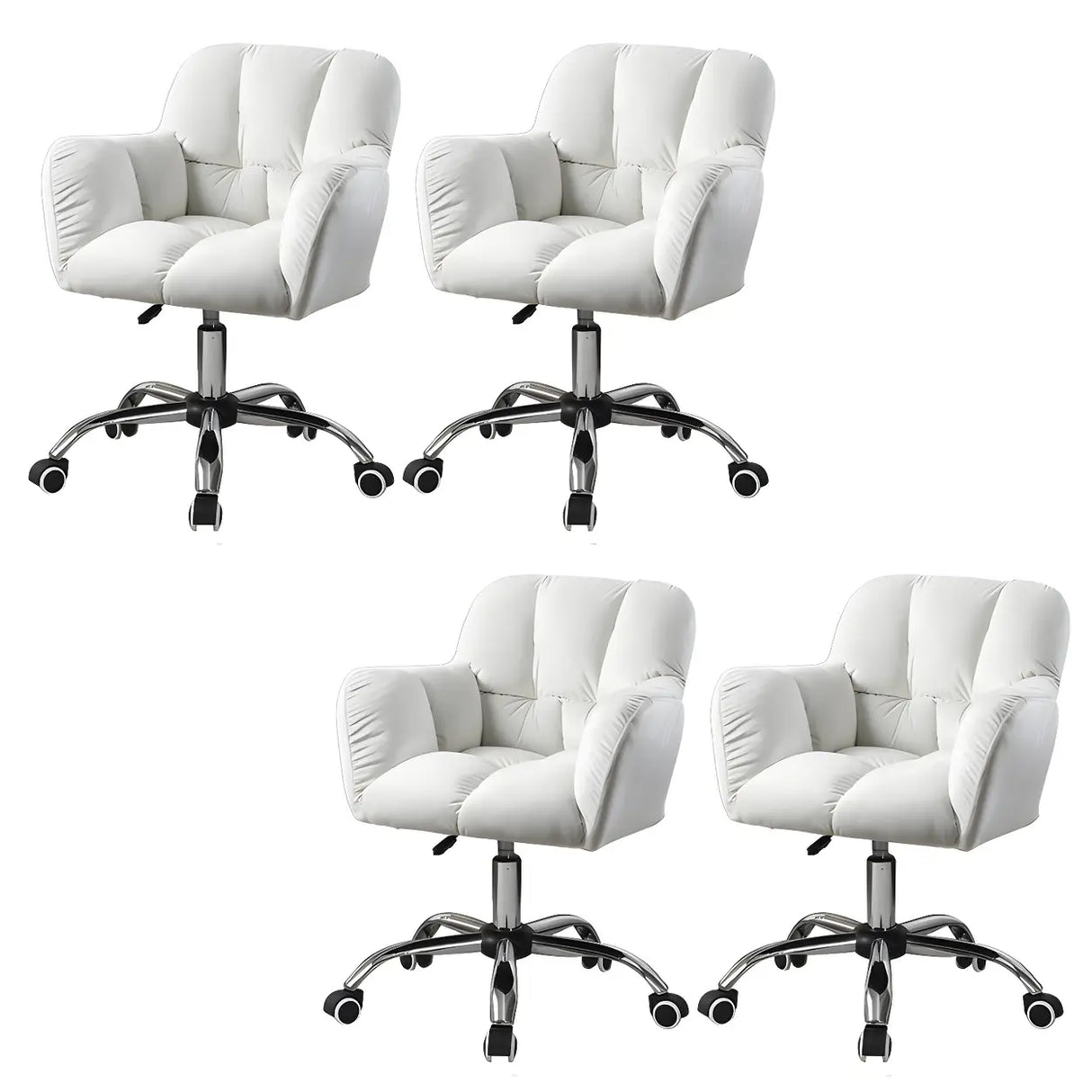 Ergonomic Plush Velvet Swivel Office Green Chairs Image - 21