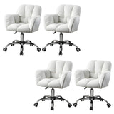 Ergonomic Plush Velvet Swivel Office Green Chairs Image - 21