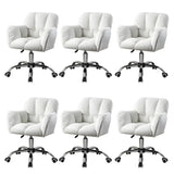 Ergonomic Plush Velvet Swivel Office Green Chairs Image - 22