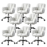 Ergonomic Plush Velvet Swivel Office Green Chairs Image - 23