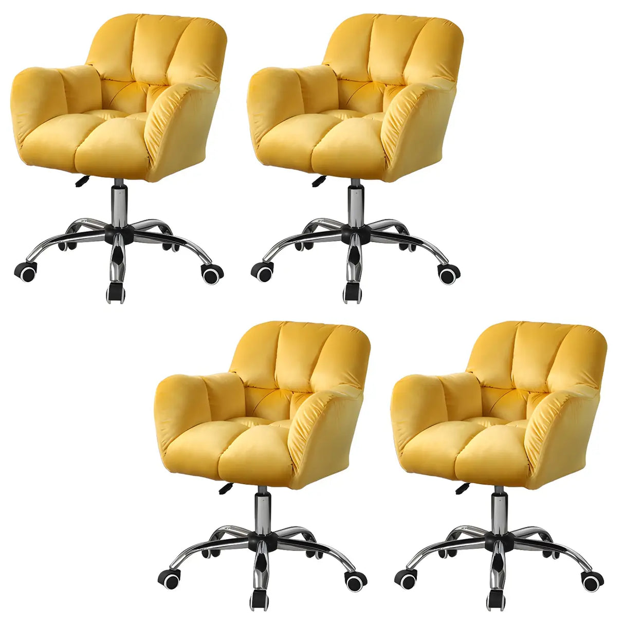 Ergonomic Plush Velvet Swivel Office Green Chairs Image - 25