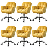 Ergonomic Plush Velvet Swivel Office Green Chairs Image - 26