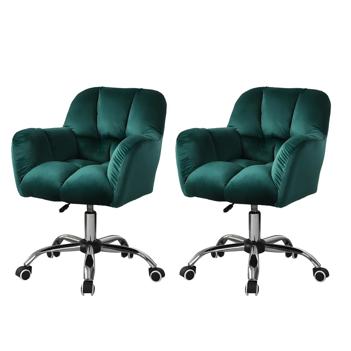 Ergonomic Plush Velvet Swivel Office Green Chairs Image - 28