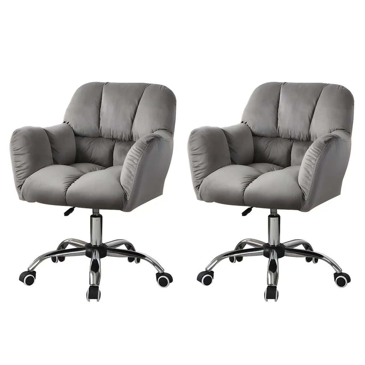 Ergonomic Plush Velvet Swivel Office Green Chairs Image - 3