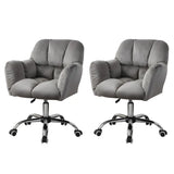 Ergonomic Plush Velvet Swivel Office Green Chairs Image - 3
