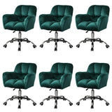 Ergonomic Plush Velvet Swivel Office Green Chairs Image - 30