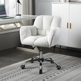 Ergonomic Plush Velvet Swivel Office Green Chairs Image - 4