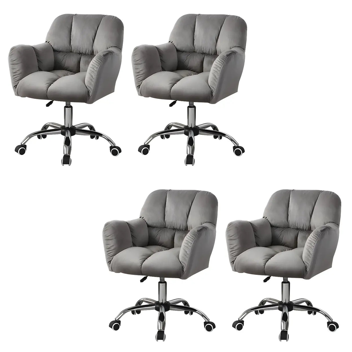 Ergonomic Plush Velvet Swivel Office Green Chairs Image - 6
