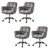 Ergonomic Plush Velvet Swivel Office Green Chairs Image - 6