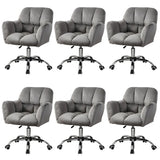 Ergonomic Plush Velvet Swivel Office Green Chairs Image - 8