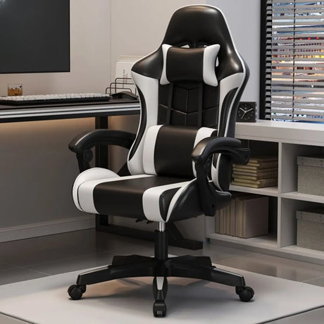 Ergonomic Racer Swivel Gaming Office Chair With Headrest Image - 1