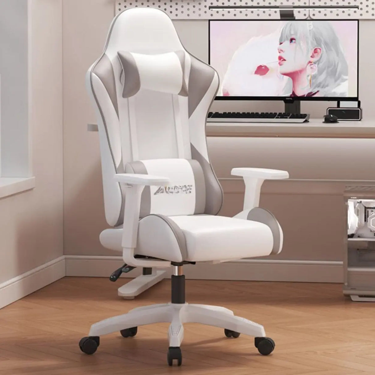 Ergonomic Racer Swivel Gaming Office Chair With Headrest Image - 13