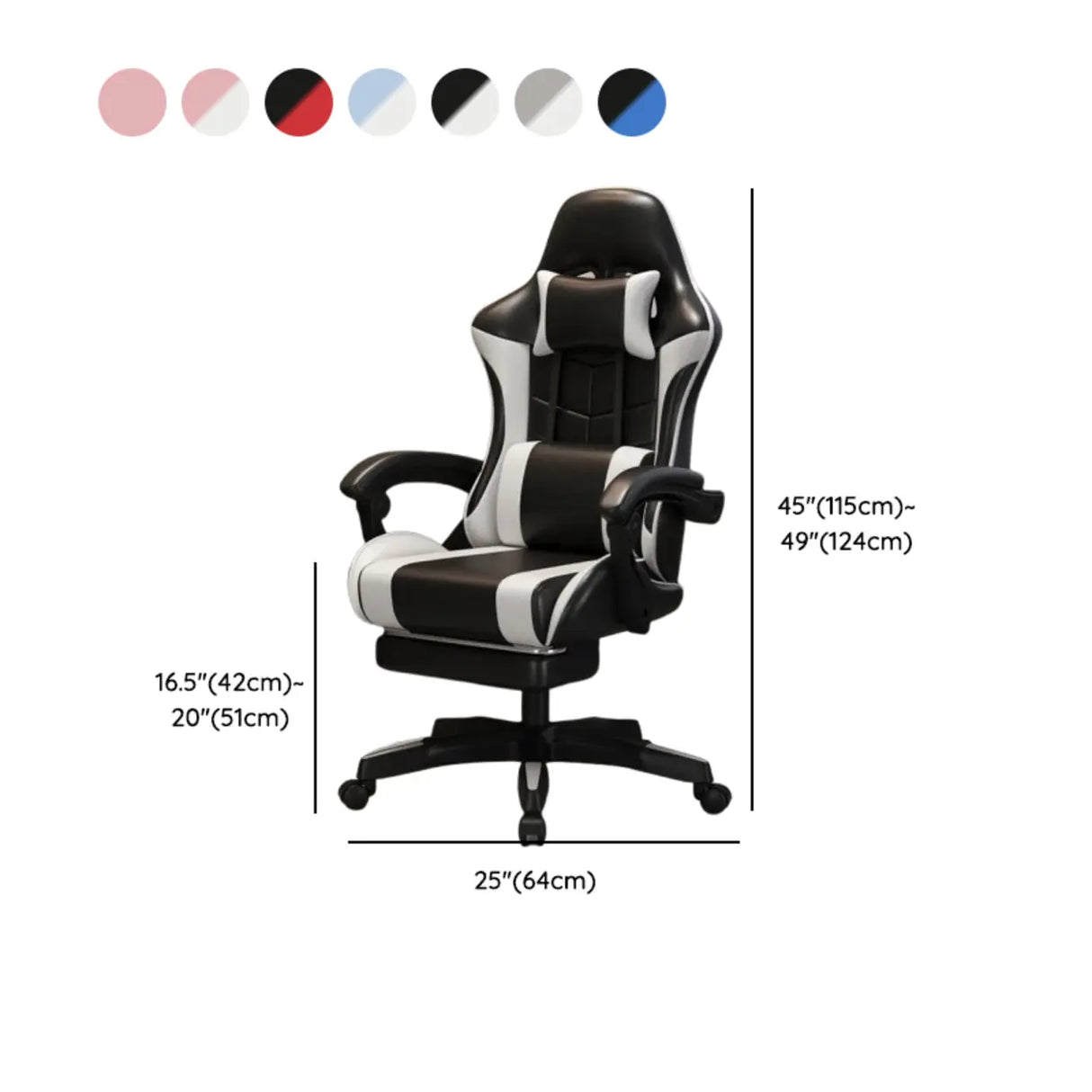 Ergonomic Racer Swivel Gaming Office Chair With Headrest Image - 19