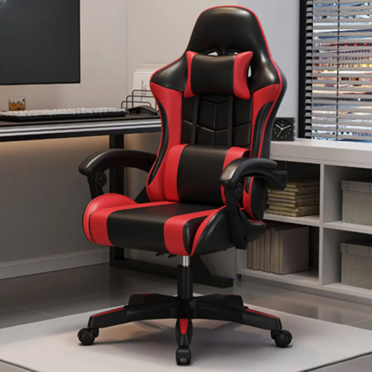 Ergonomic Racer Swivel Gaming Office Chair With Headrest Image - 8