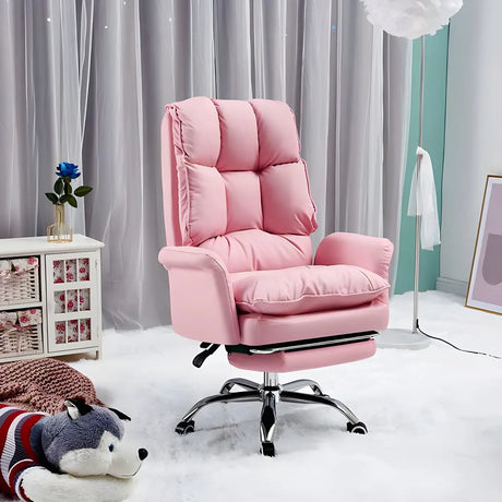 Ergonomic Recliner Pink High Back Adjustable Task Chair Image - 1