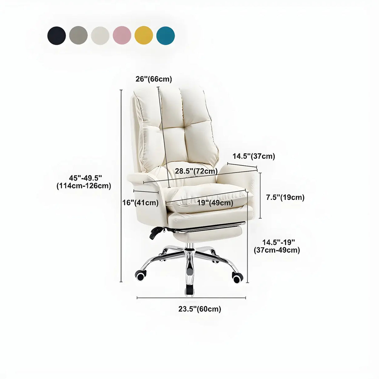 Ergonomic Recliner Pink High Back Adjustable Task Chair 
