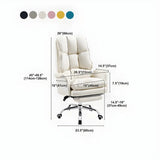 Ergonomic Recliner Pink High Back Adjustable Task Chair #size
