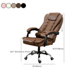 Ergonomic Reclining Leather Swivel Office Chair with Wheels Image - 19