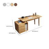 Ergonomic Rubberwood Butcher Block Drawer Computer Desk #size