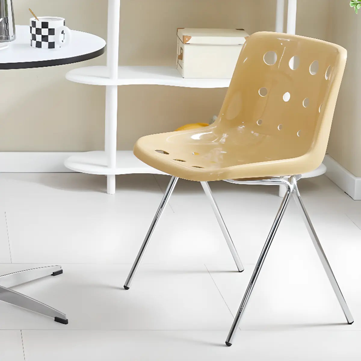 Ergonomic Sand Color Metal Base Polymer Office Chair Image - 1