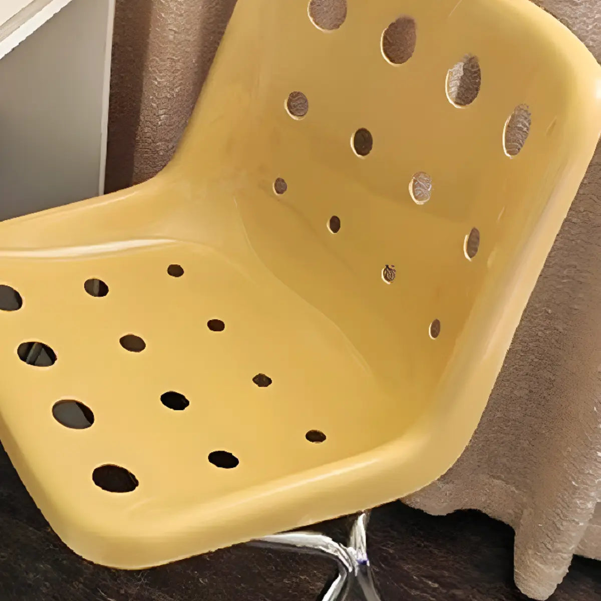 Ergonomic Sand Color Metal Base Polymer Office Chair Image - 10