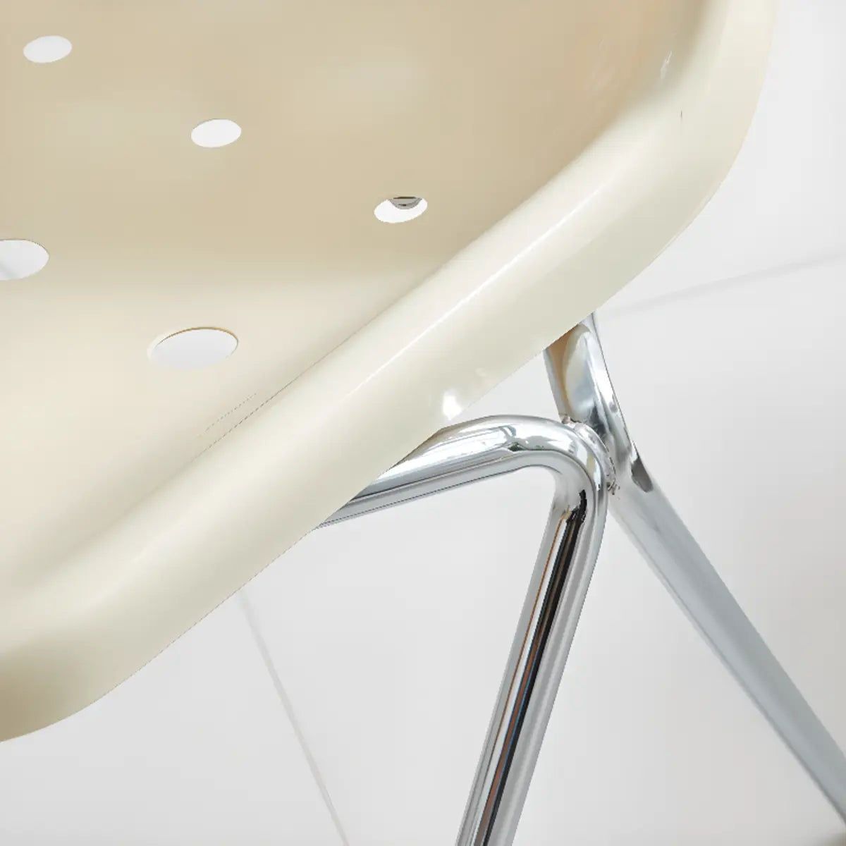 Ergonomic Sand Color Metal Base Polymer Office Chair Image - 12