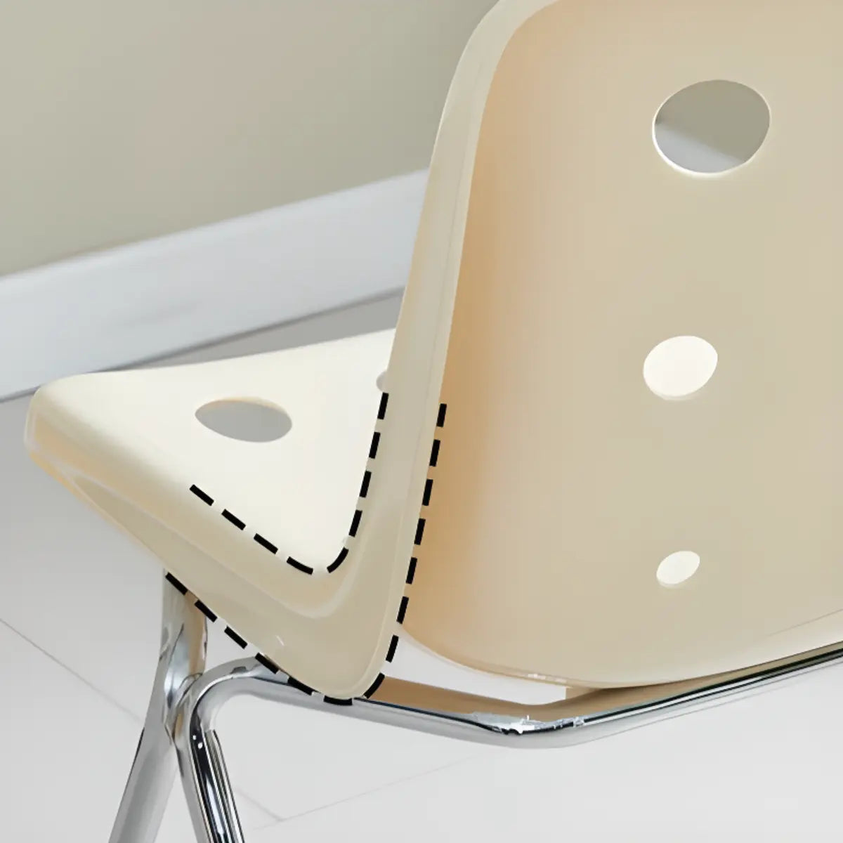 Ergonomic Sand Color Metal Base Polymer Office Chair Image - 13