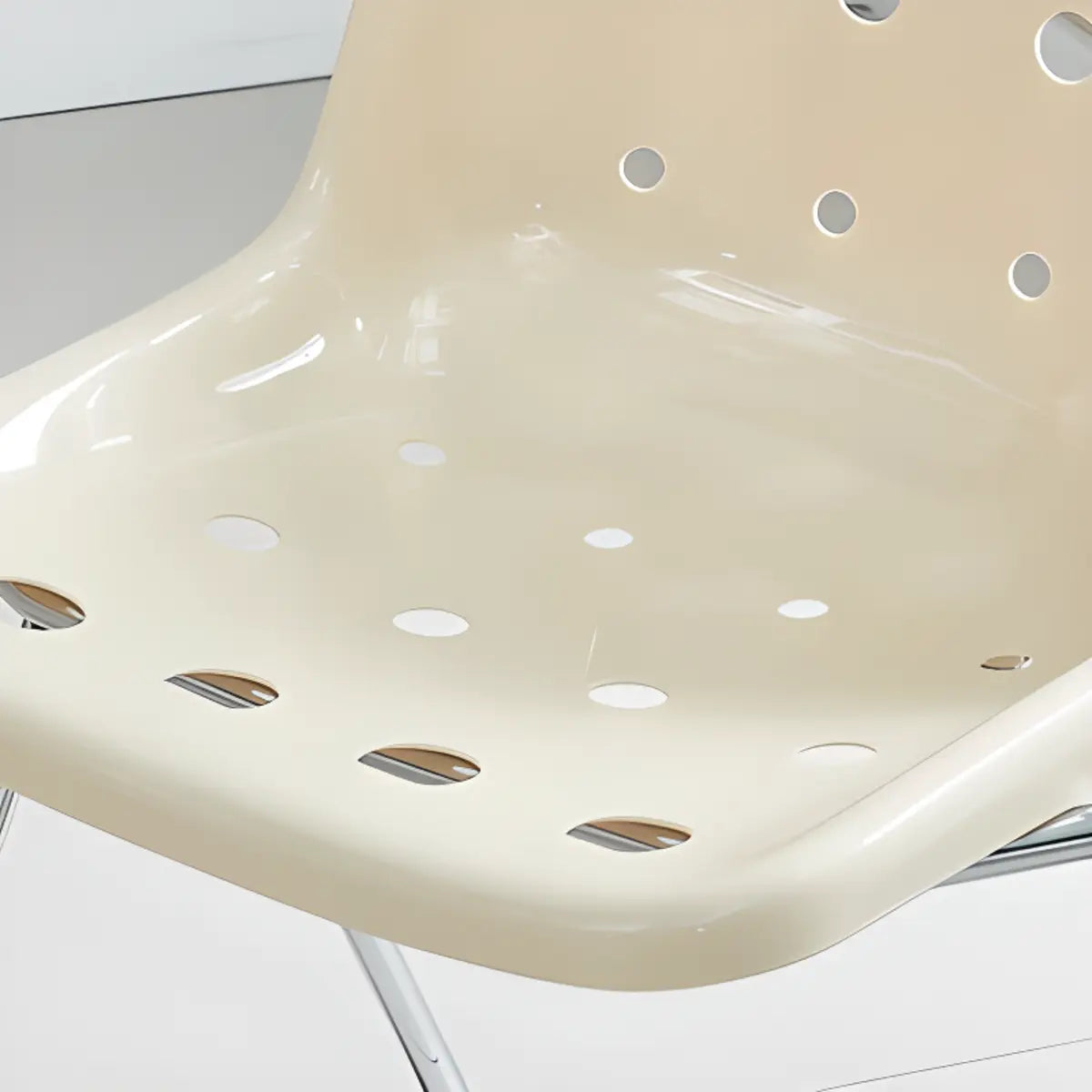 Ergonomic Sand Color Metal Base Polymer Office Chair Image - 14