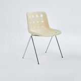 Ergonomic Sand Color Metal Base Polymer Office Chair Image - 7