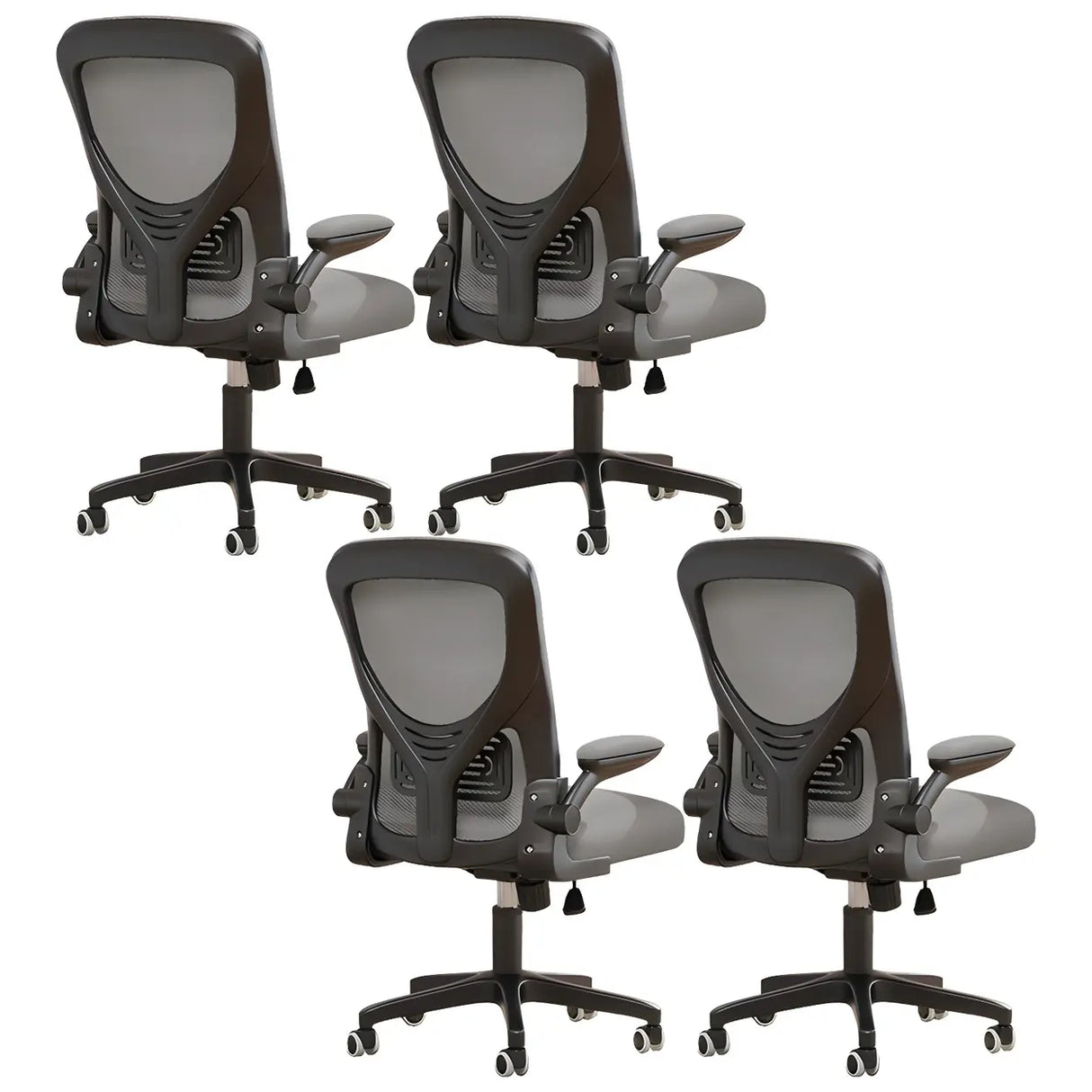 Ergonomic Swivel Mesh Adjustable Casters Office Chair Image - 10