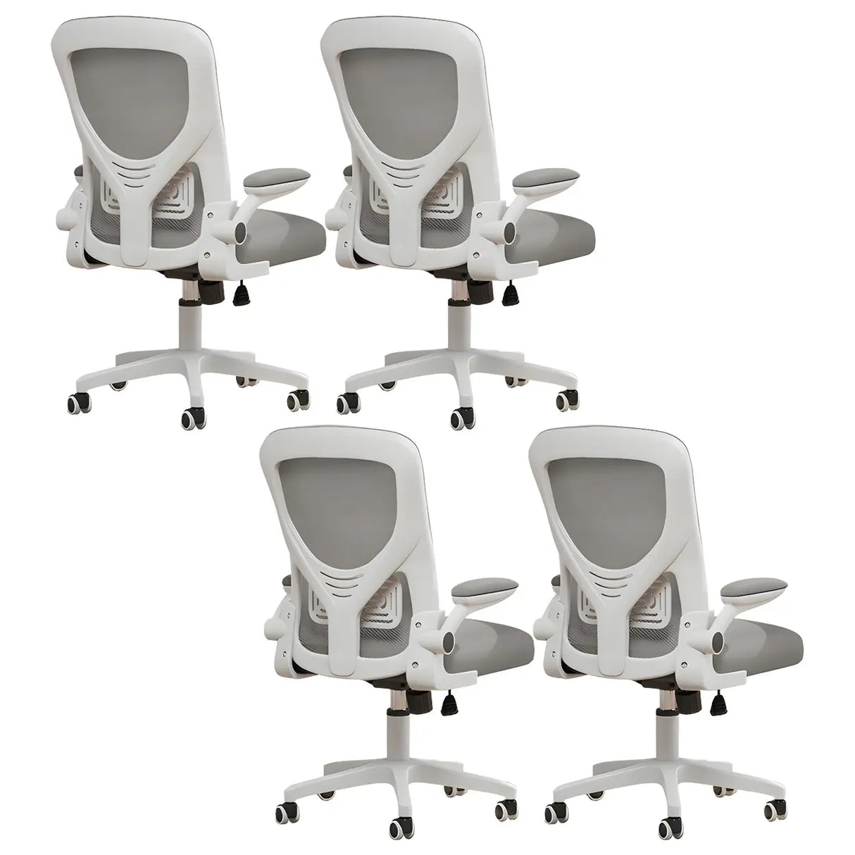 Ergonomic Swivel Mesh Adjustable Casters Office Chair Image - 16