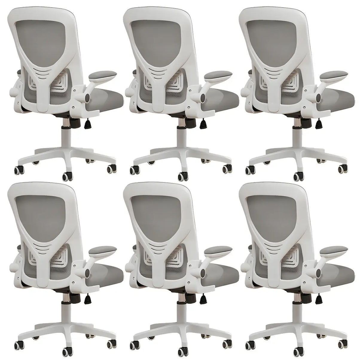 Ergonomic Swivel Mesh Adjustable Casters Office Chair Image - 17