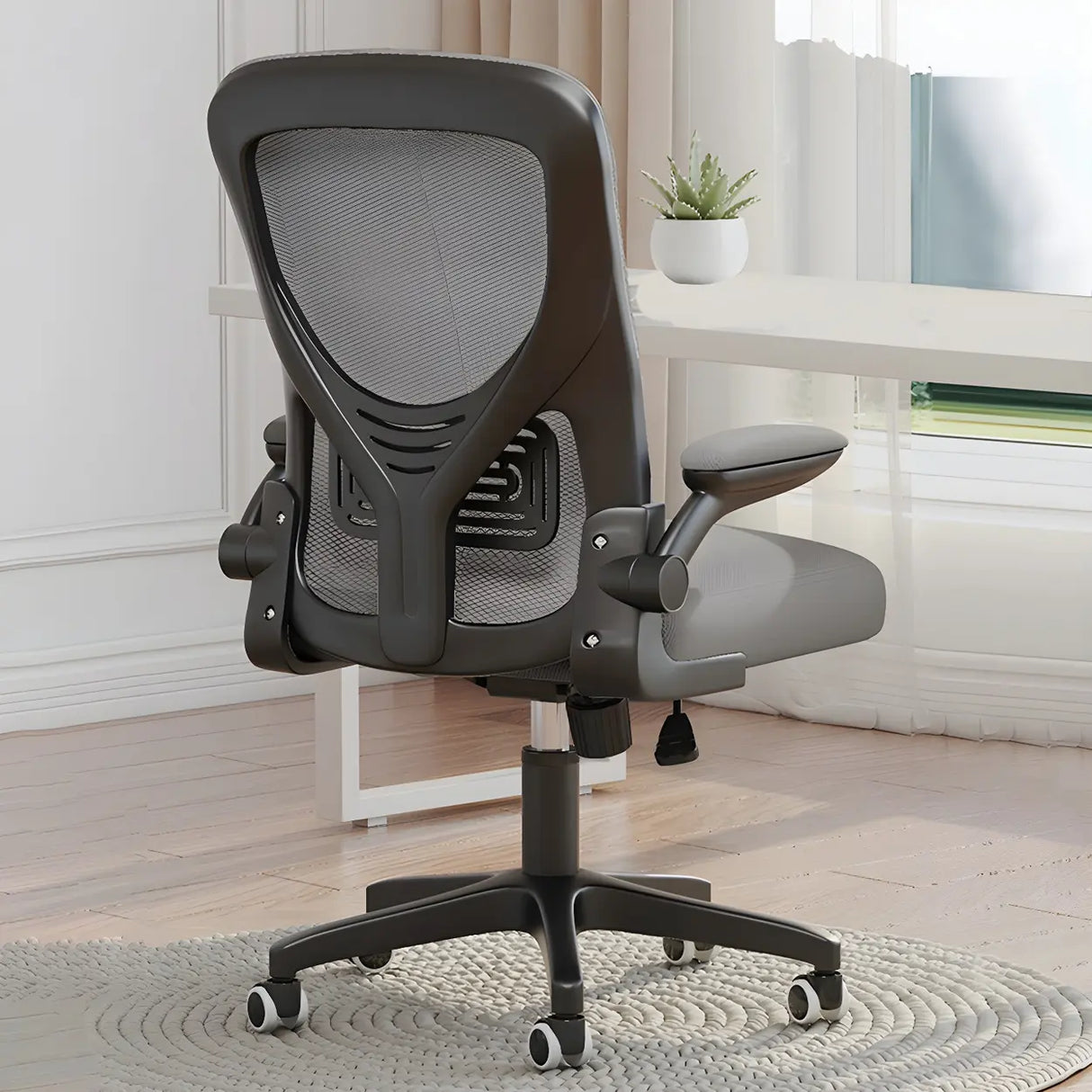Ergonomic Swivel Mesh Adjustable Casters Office Chair Image - 25