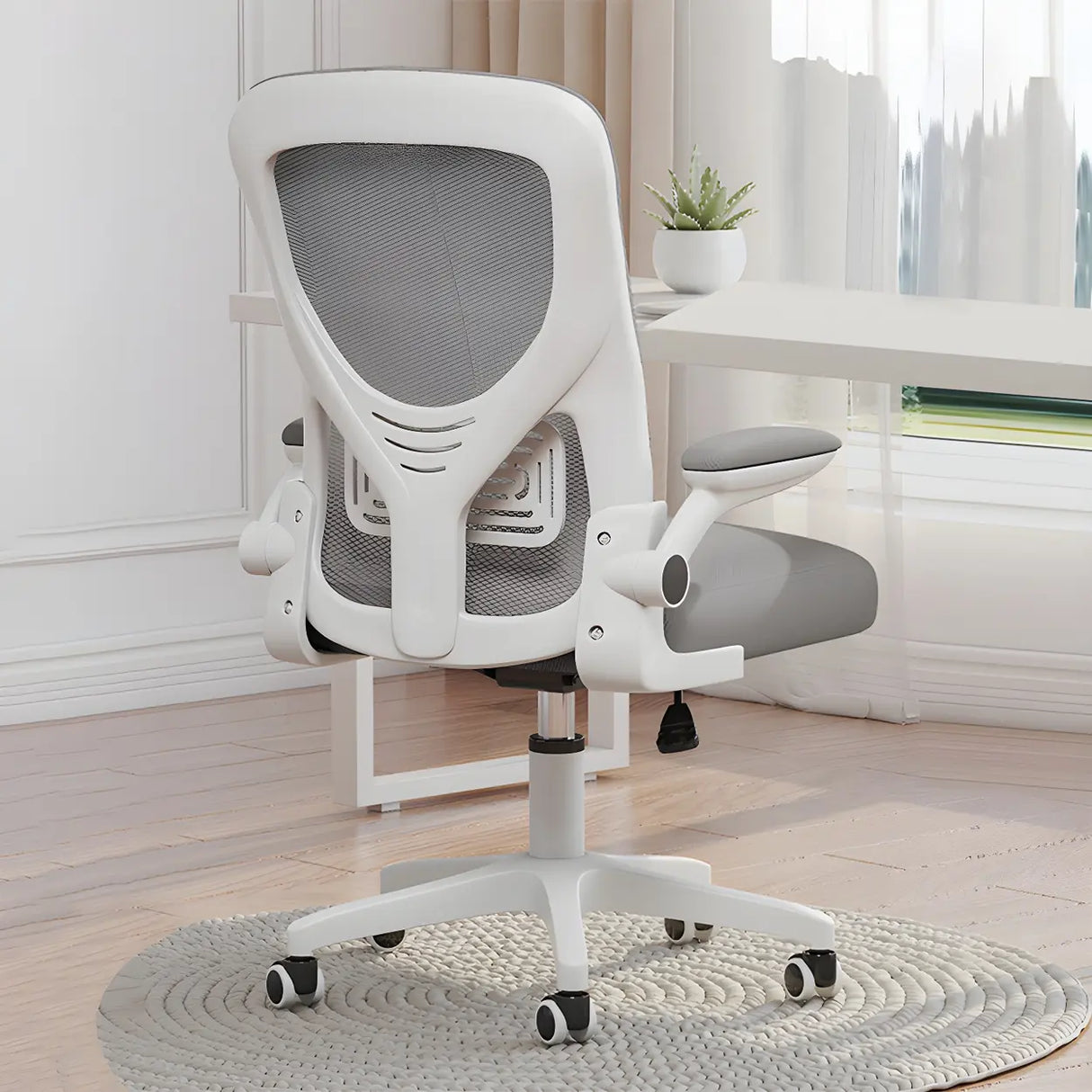 Ergonomic Swivel Mesh Adjustable Casters Office Chair Image - 26