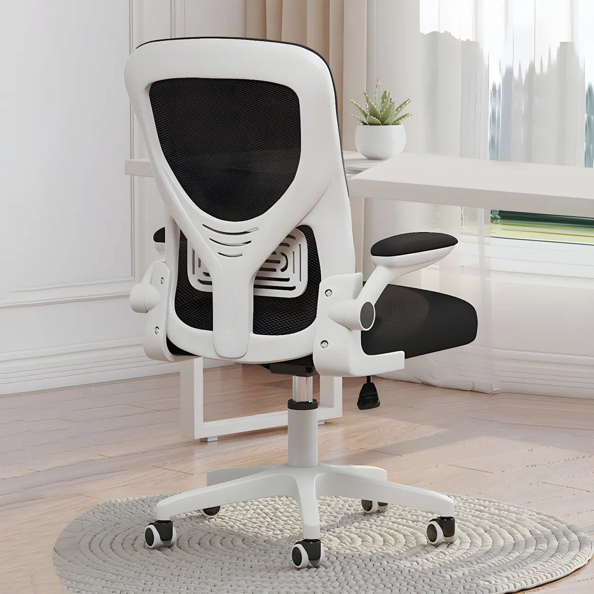 Ergonomic Swivel Mesh Adjustable Casters Office Chair Image - 34