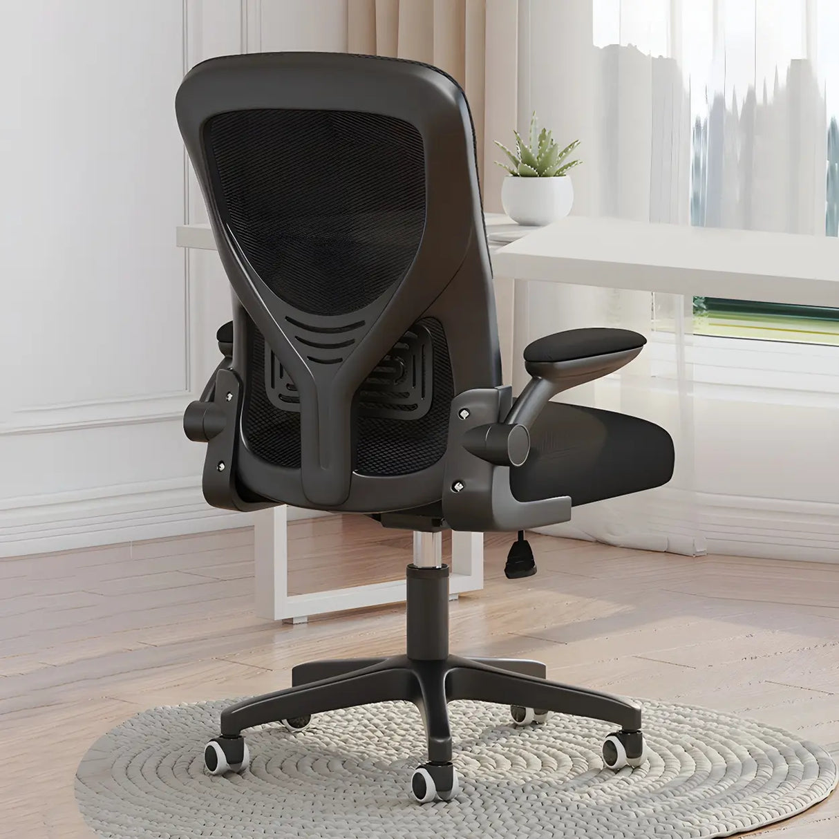 Ergonomic Swivel Mesh Adjustable Casters Office Chair Image - 38