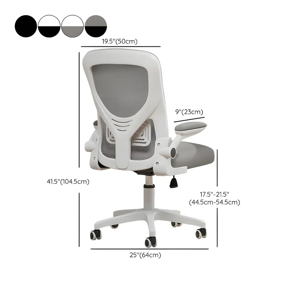 Ergonomic Swivel Mesh Adjustable Casters Office Chair Image - 43