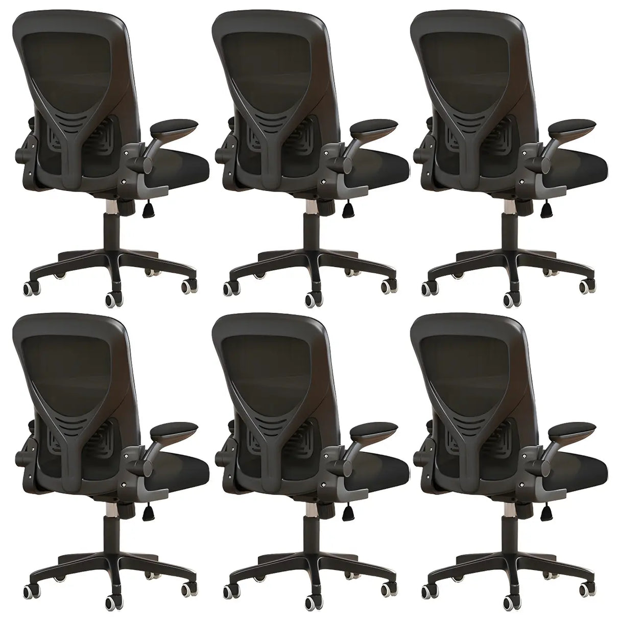 Ergonomic Swivel Mesh Adjustable Casters Office Chair Image - 5