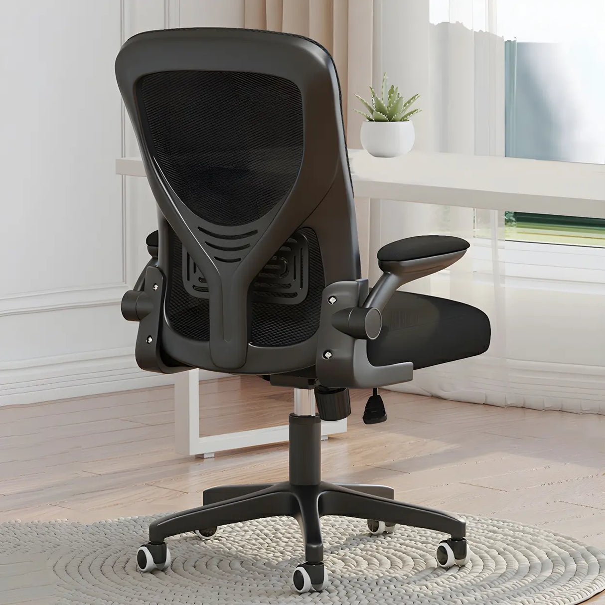 Ergonomic Swivel Mesh Adjustable Casters Office Chair Image - 6