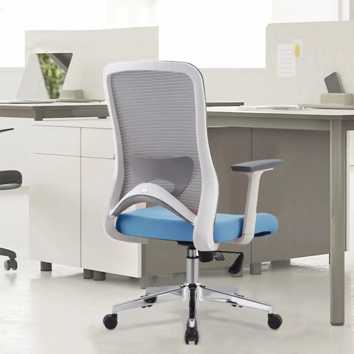 Ergonomic Swivel Office Chair Mesh Black Adjustable Seat Image - 2