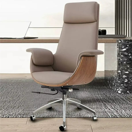 Ergonomic Swivel Upholstered Full Back Adjustable Office Chair Image - 1